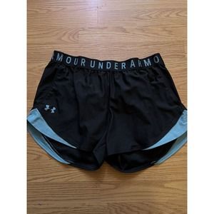 Under Armour Fly By 2.0 Loose Heatgear Lined Black Running Shorts Sz L